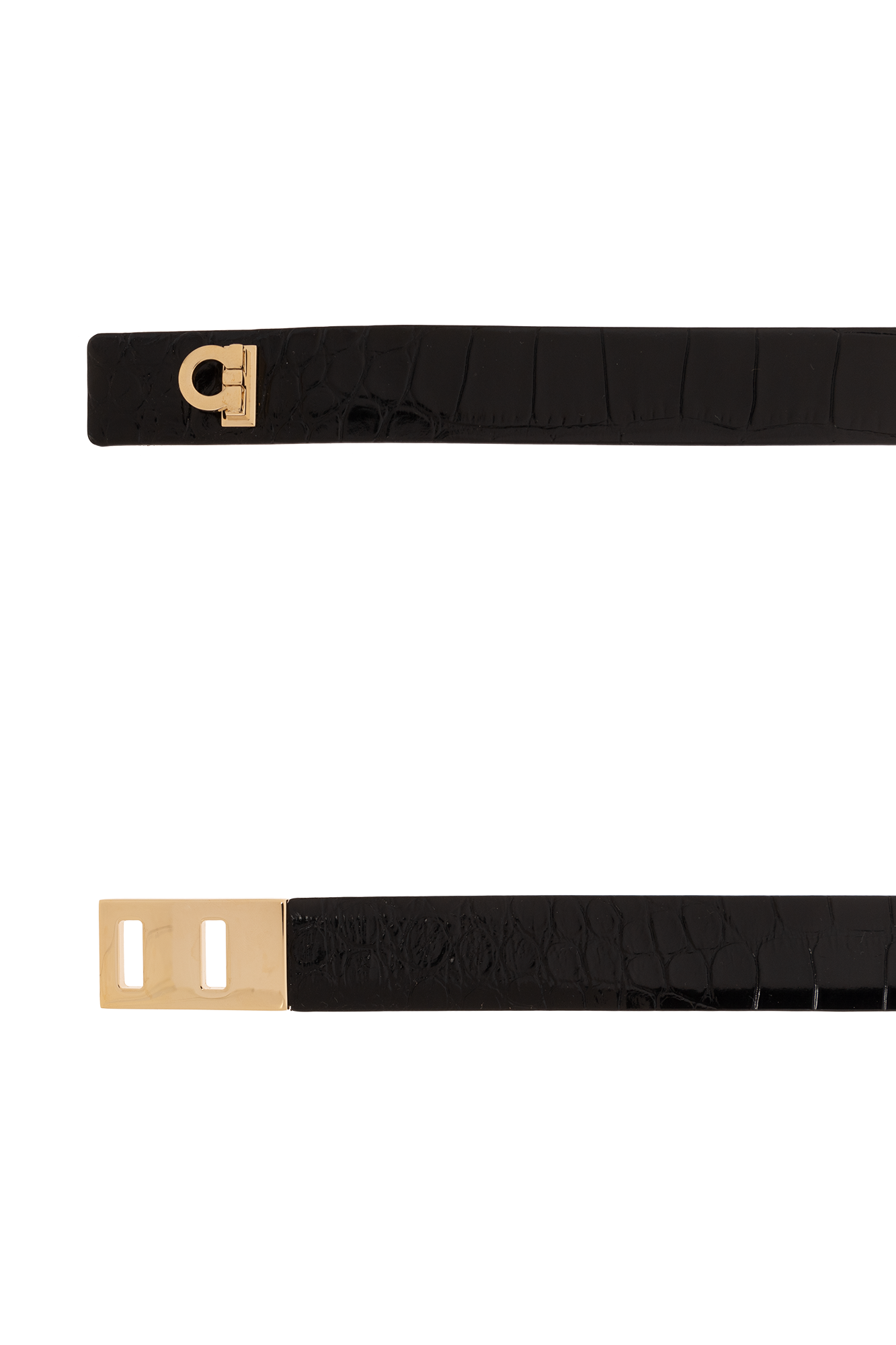 ベルト FERRAGAMO Woman Belt Black 230318 NERO Ferragamo Black Leather Reversible Belt In Nerooxblood